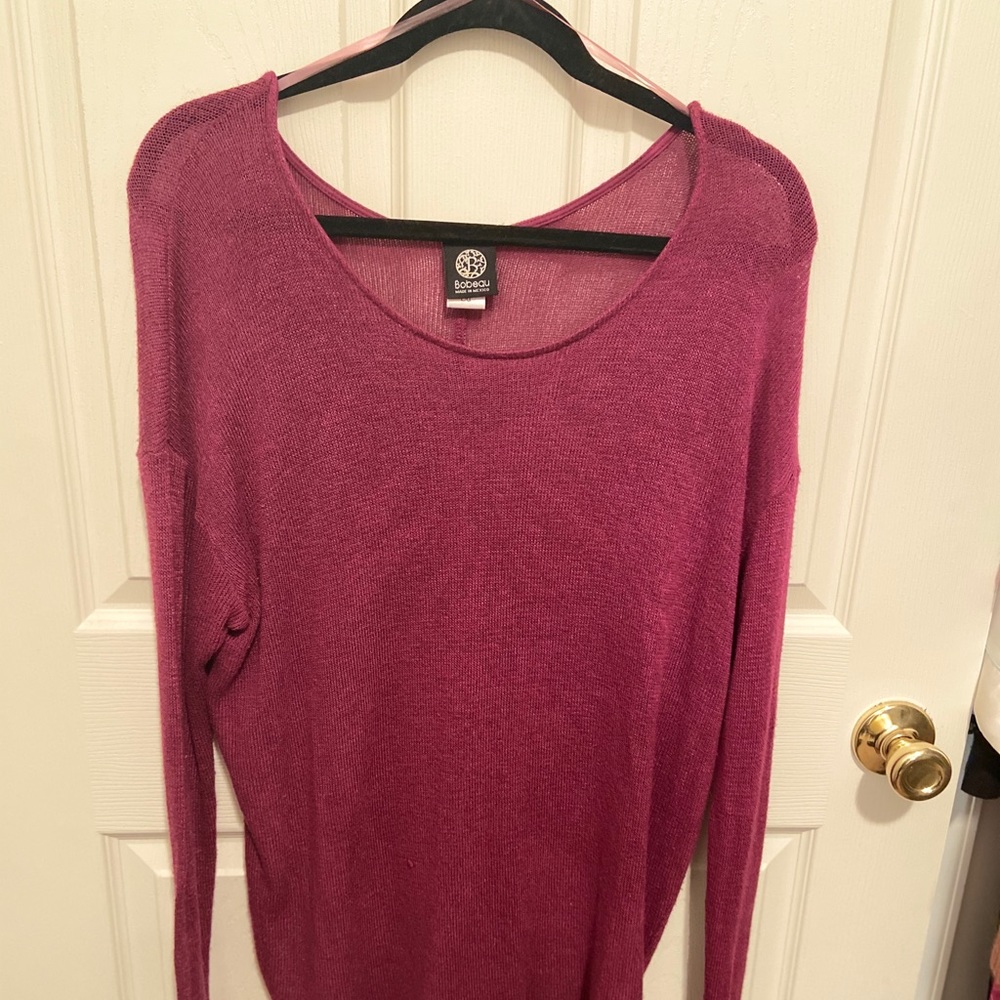Bobeau Maroon Lightweight Sweater